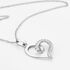 Damen Collier Silber 925 Zirkonia Wei&szlig; 0,07 ct Herz B 1 mm