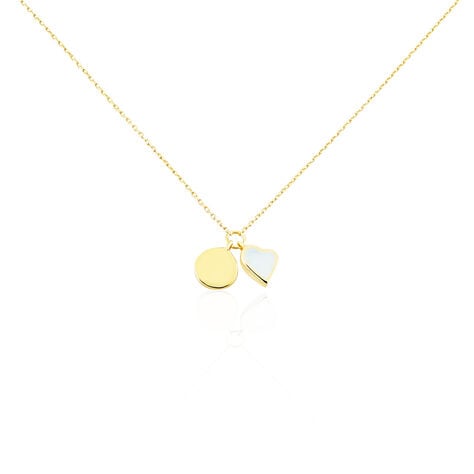 Damen Collier Gold 375 Perlmutt Perlmutt Herz Alva - Halsketten  | OROVIVO
