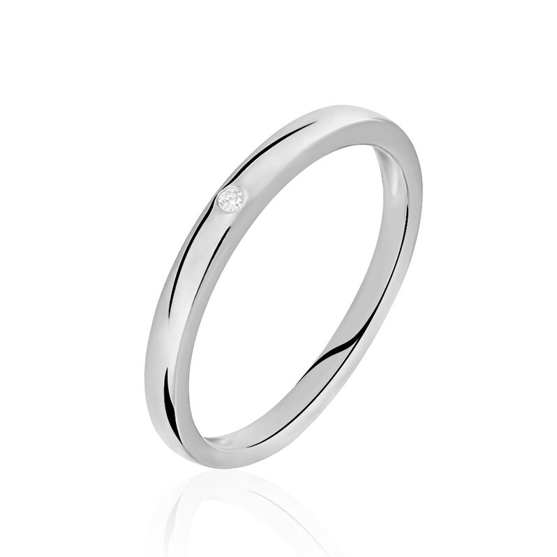 Damen Ring Weißgold 375 Diamant 0,01ct Graz  - Eheringe mit Stein Damen | OROVIVO