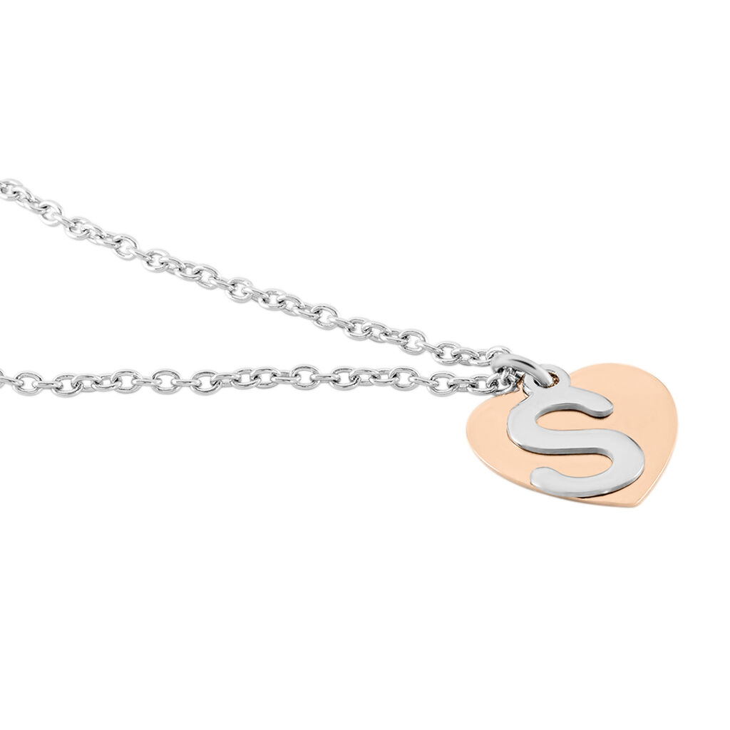 Damen Halskette Silber 925 Bicolor Buchstabe S - Halsketten Damen | OROVIVO