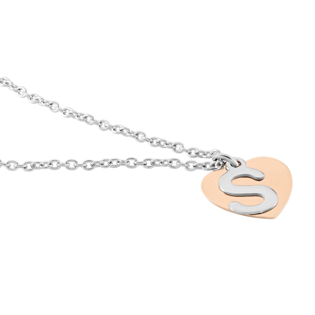 Damen Halskette Silber 925 Bicolor Buchstabe S - Halsketten Damen | OROVIVO
