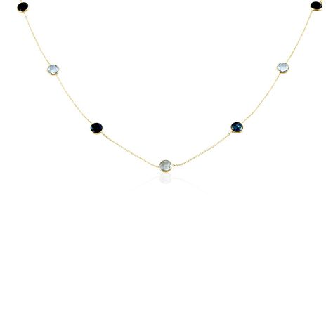 ELLIE Damen Collier Gold 375 (9 Karat) Topas Himmelblau 3,84 ct - Halsketten Damen | OROVIVO