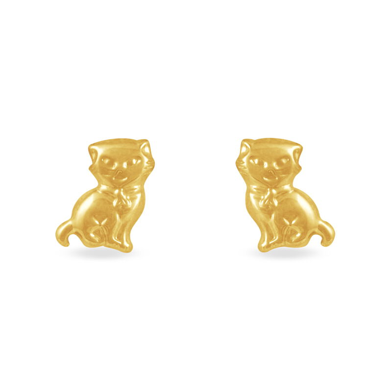 Boucles D'oreilles Puces Florenta Chat Or Jaune - Spannringe Kinder | OROVIVO