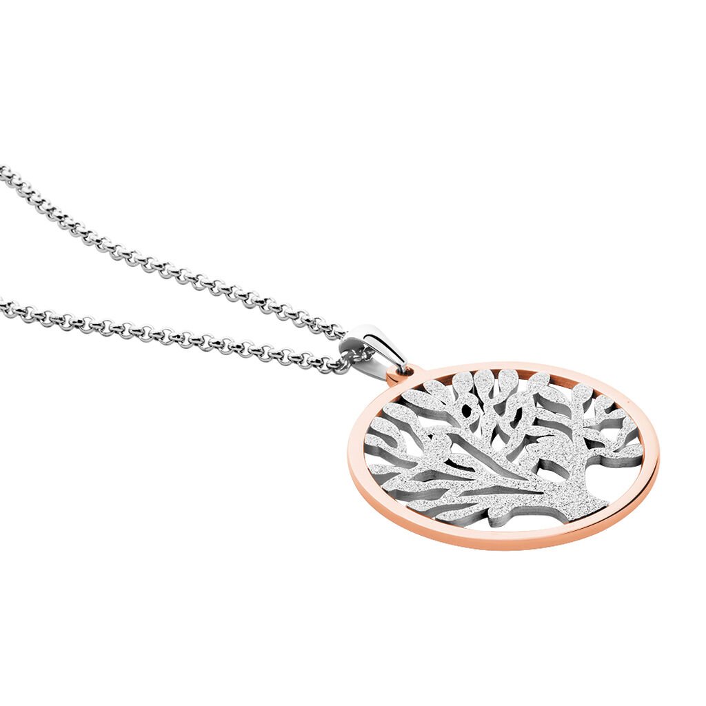 DONKA Damen Collier Edelstahl Bicolor Lebensbaum