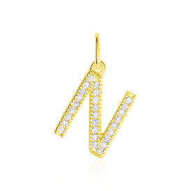 Anhänger Gold 375 Zirkonia Buchstabe N - Personalisierte Geschenke Familie | OROVIVO