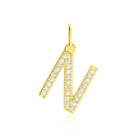 Anhänger Gold 375 Zirkonia Buchstabe N - Schmuckanhänger Familie | OROVIVO