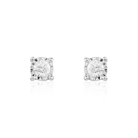Damen Ohrstecker Gold 375 Diamant 0,08ct Viereck Illusion Pastille  - Ohrstecker Damen | OROVIVO