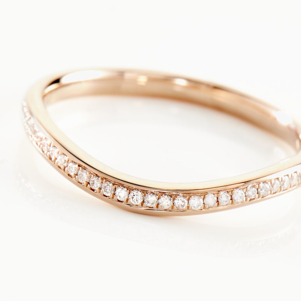 Memo Magga Damen Ring Rosegold 375 (9 Karat) Diamant Wei&szlig; 0,1 ct B 2 mm