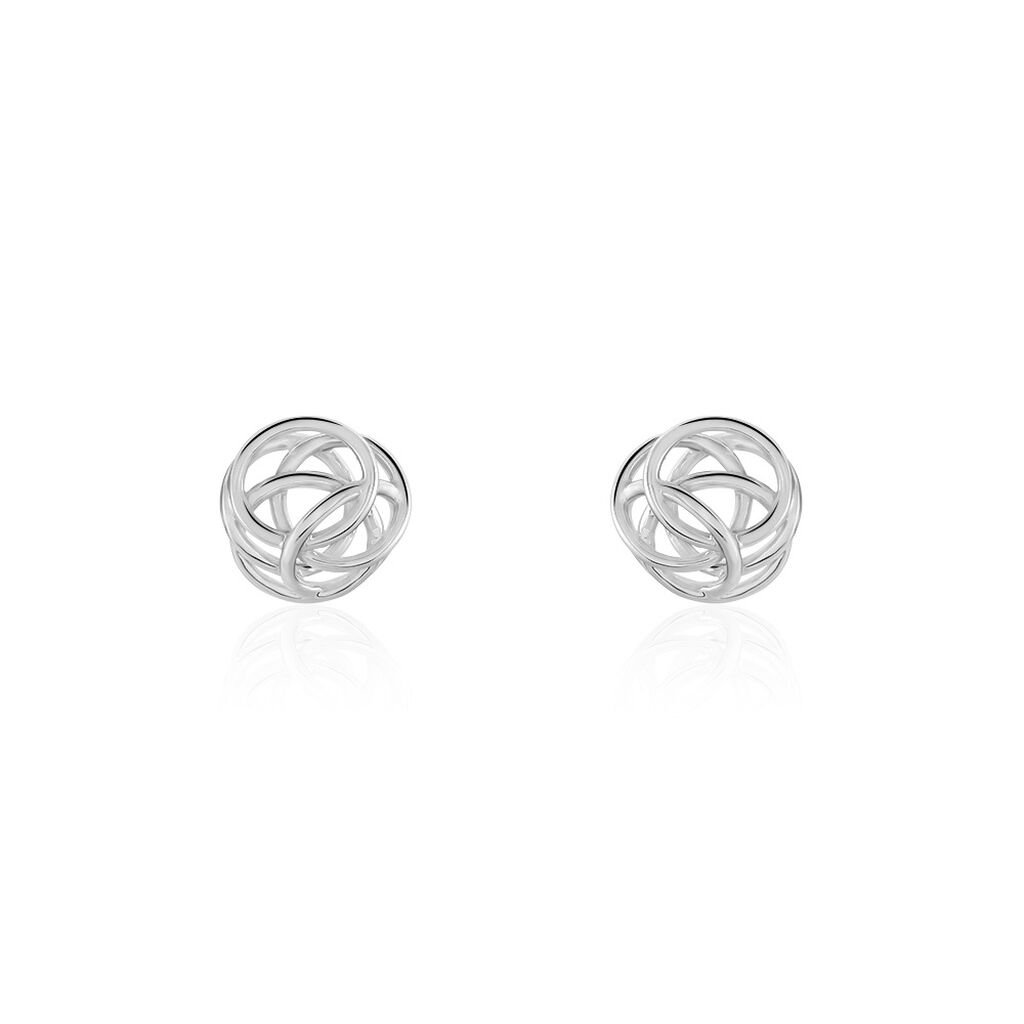 Thumbnail - Damen Ohrstecker Silber 925 rhodiniert Knoten, Ohrstecker ohne Stein