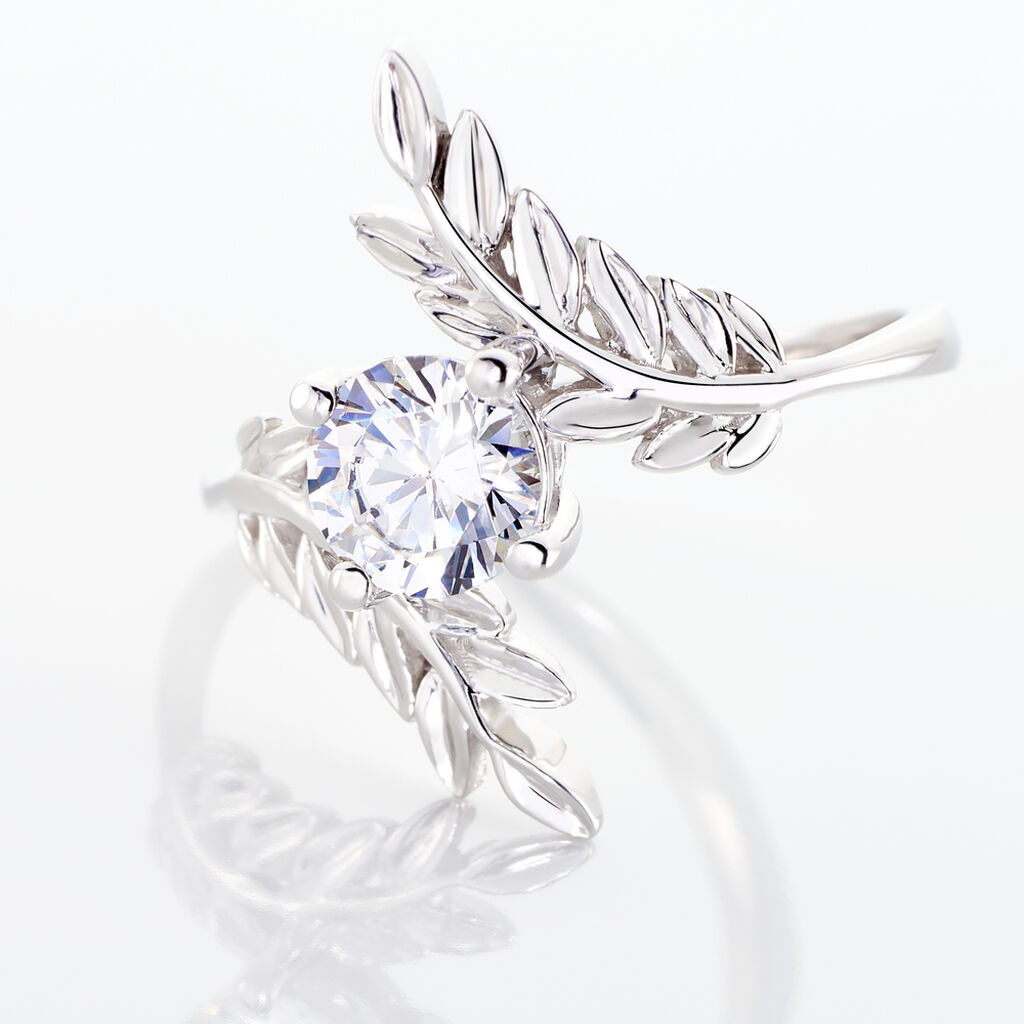 Bague Argent Rhodie Iora Solitaire Oxyde - Spannringe Damen | OROVIVO