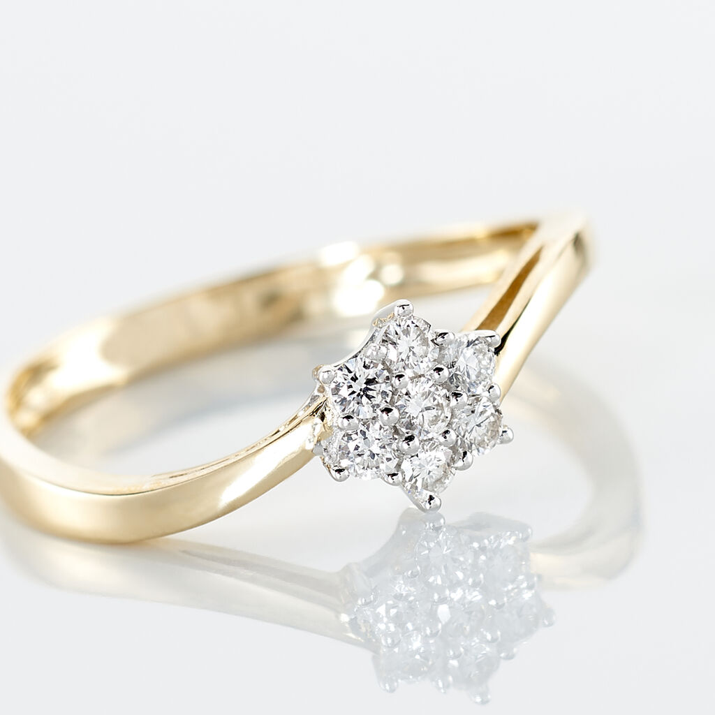 Bague Solitaire Cassiope Or Jaune Diamant - Spannringe Damen | OROVIVO