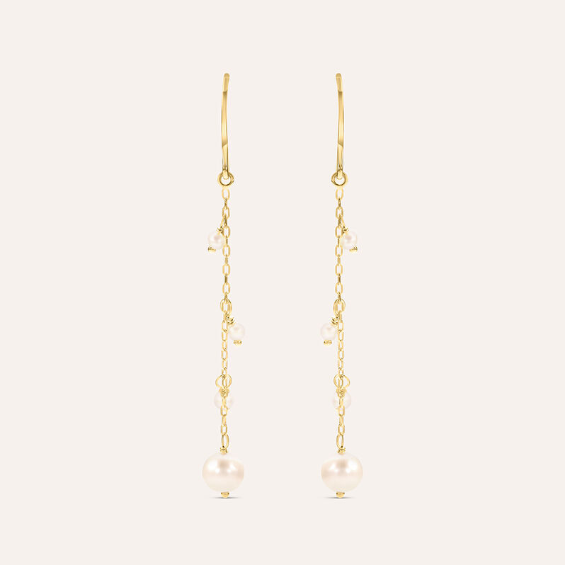 Orecchini Pendenti Gabrielle Oro Giallo Perla D'Acqua Dolce - Spannringe Damen | OROVIVO