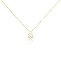 Sonate Damen Collier Gold 750 (18 Karat) Synthetischer Diamant Weiß 0,31 ct