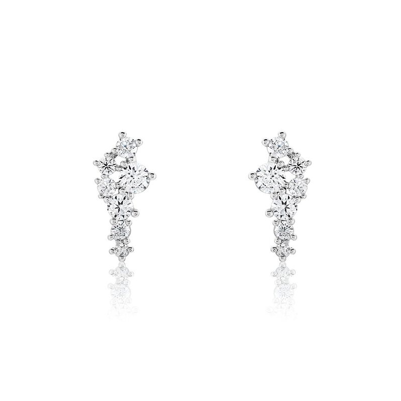 Boucles D'oreilles Puces Eden Argent Weiss Oxyde De Zirconium - Spannringe Damen | OROVIVO