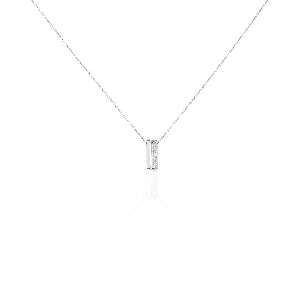 ROSSANA Damen Collier Silber 925 Zirkonia Weiß Balken, Collier mit Stein