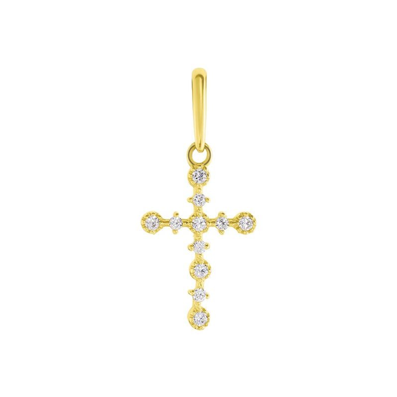 Kreuz Anhänger Gold 375 Zirkonia Daniela - Schmuckanhänger Familie | OROVIVO