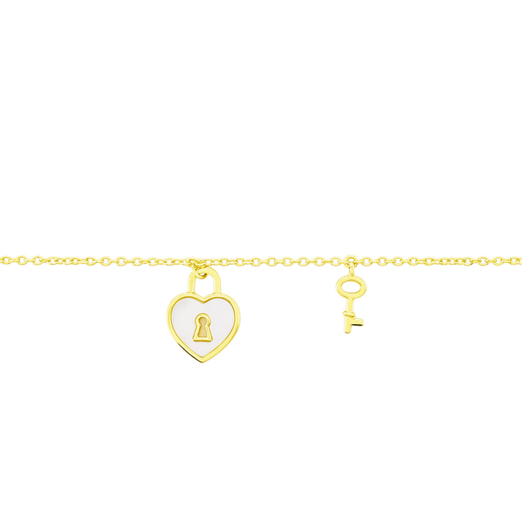 Damenarmband Silber 925 Vergoldet Perlmutt Herz - Armbänder mit Anhänger Damen | OROVIVO