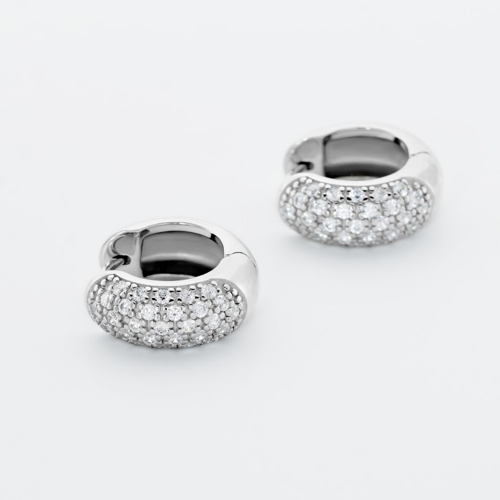 Damen Creolen Silber 925 Zirkonia  - Creolen Damen | OROVIVO