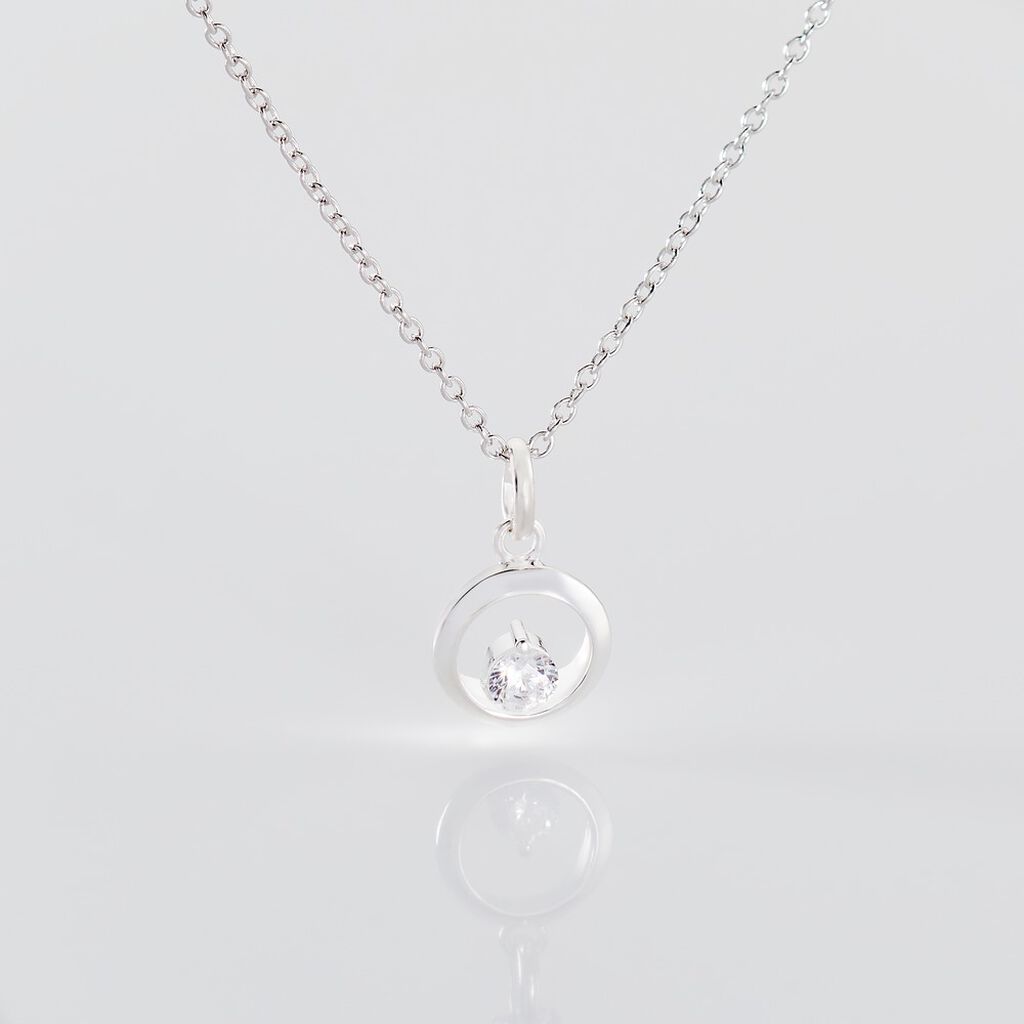 INDIA Damen Anh&auml;nger Silber 925 Zirkonia Wei&szlig;