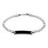 VLAD Herren ID Armband Silber Bicolor Silber/Schwarz 925 Rechteckig
