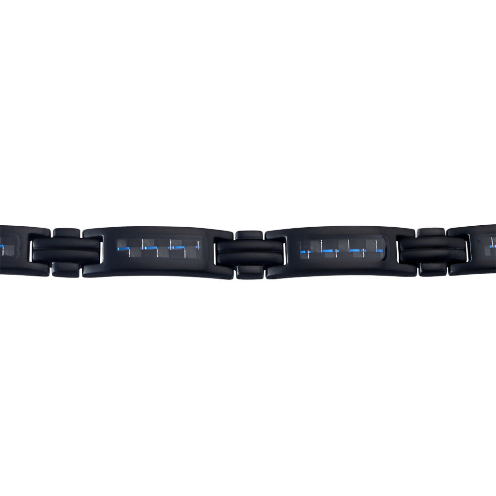 Bracelet Felipe Acier Pvd Noir Et Bleu - Spannringe Herren | OROVIVO