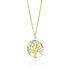 AUGUSTA Damen Anh&auml;nger Silber Bicolor Gold/Silber 925 Zirkonia Wei&szlig; Lebensbaum