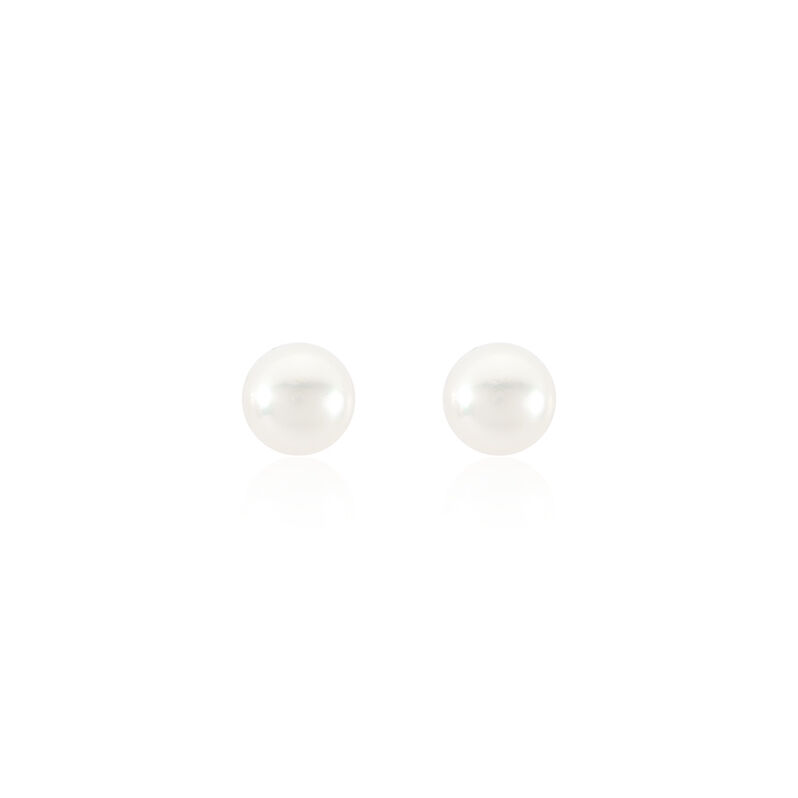Damen Perlenohrringe Silber 925 Zuchtperlen 9-10mm - Ohrstecker Damen | OROVIVO
