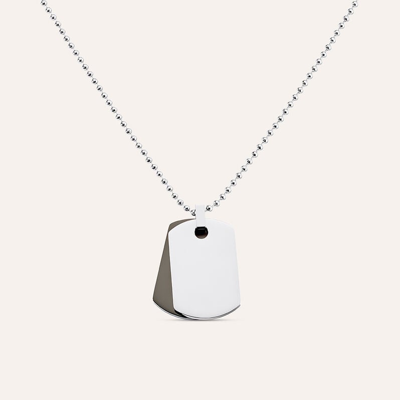 Collana Man Code Acciaio Bicolore Bianco / Nero - Spannringe Herren | OROVIVO