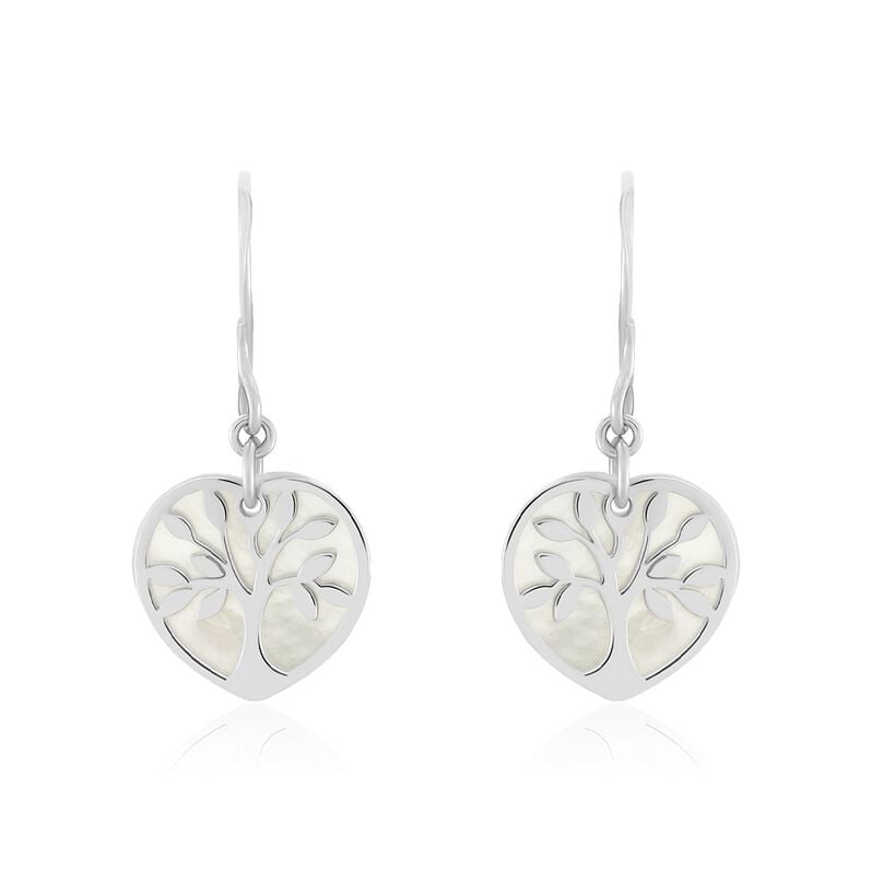 Boucles D'oreilles Pendantes Argent Weiss Vitto Nacres - Spannringe Damen | OROVIVO
