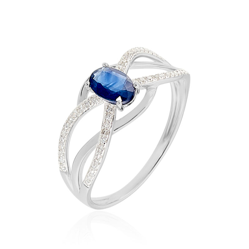 Bague Sohanna Or Blanc Saphir Et Diamant - Spannringe Damen | OROVIVO