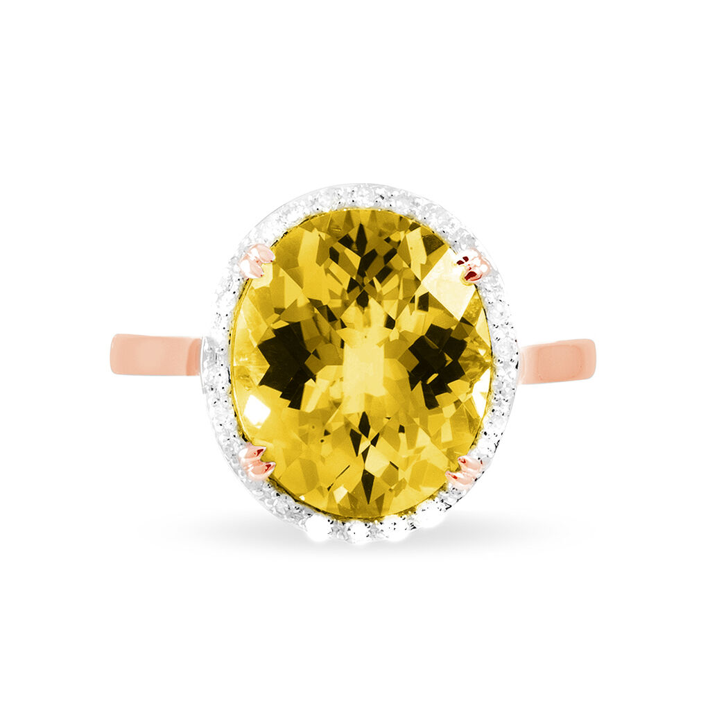Bague Anna Or Rose Citrine Et Diamant - Spannringe Damen | OROVIVO