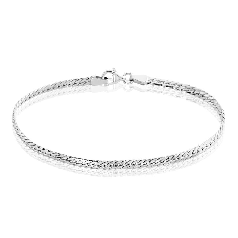 Bracelet Izel Maille Anglaise Or Blanc - Spannringe Damen | OROVIVO