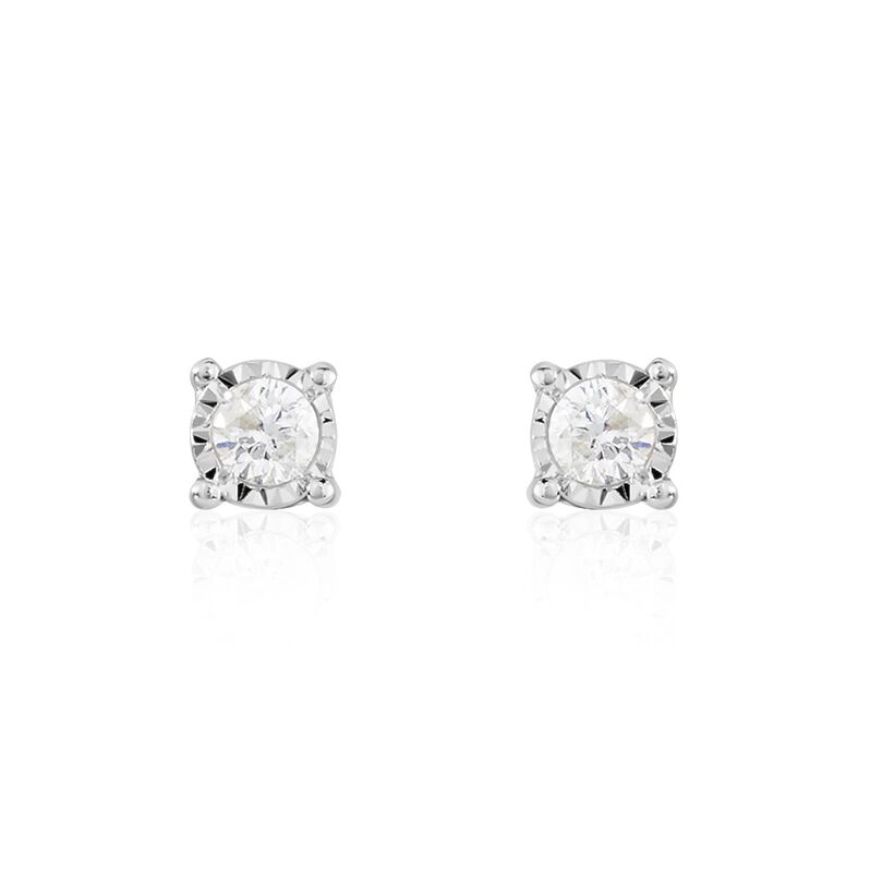 Damen Ohrstecker Gold 375 Diamant 0,08ct Viereck Illusion Pastille  - Ohrstecker Damen | OROVIVO