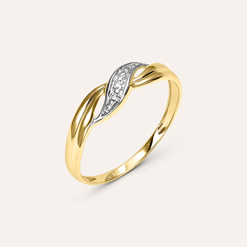 Anello Fascia Sophia Oro Bicolore Diamante - Spannringe Damen | OROVIVO