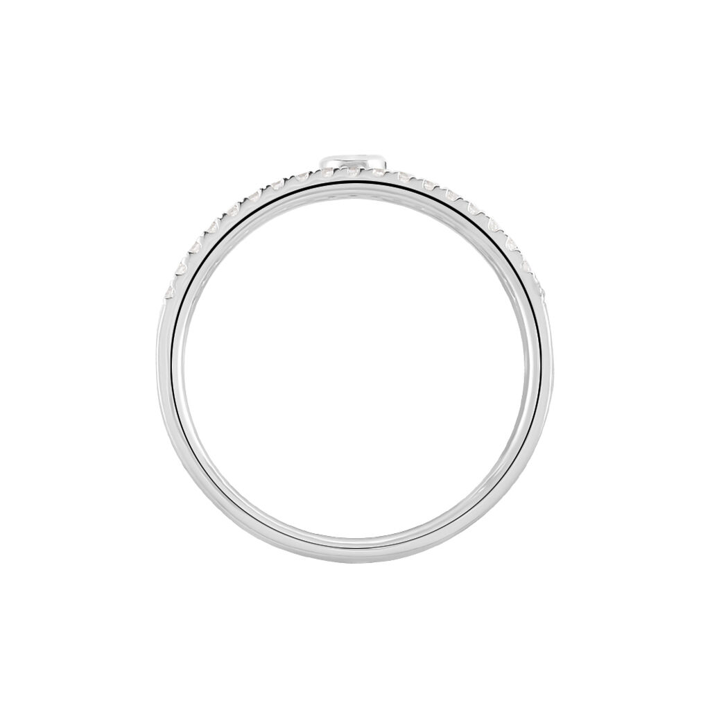 LAURA Damen Ring Wei&szlig;gold 375 (9 Karat) Zirkonia Wei&szlig; 0,21 ct