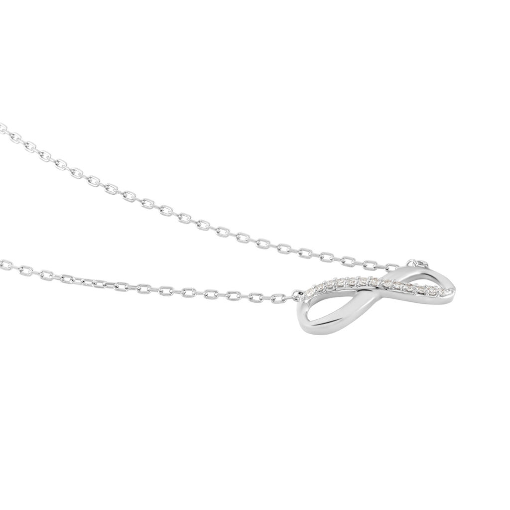 Damen Halskette Weißgold 375 Diamanten 0.035ct Infinity - Ketten mit Anhänger Damen | OROVIVO