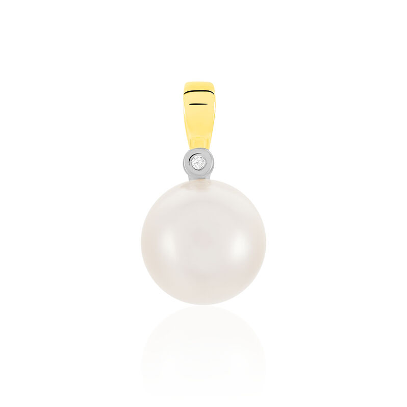 Damen Anhänger Gold Bicolor 585 Zuchtperle Perlmutt Ball Gaha  - Schmuckanhänger Damen | OROVIVO
