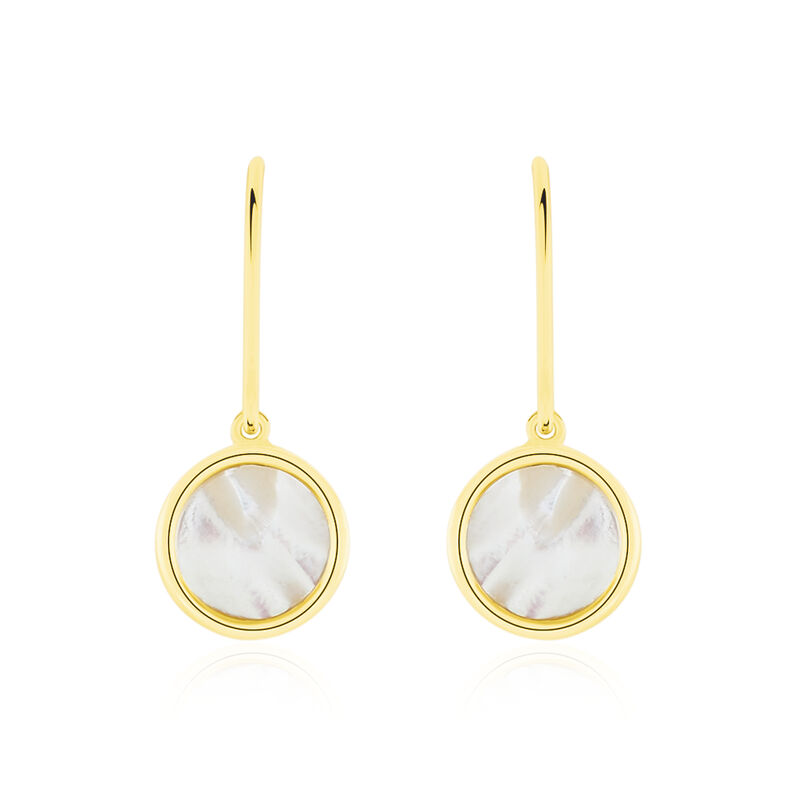 Boucles D'oreilles Pendantes Joana Or Jaune Nacre - Spannringe Damen | OROVIVO