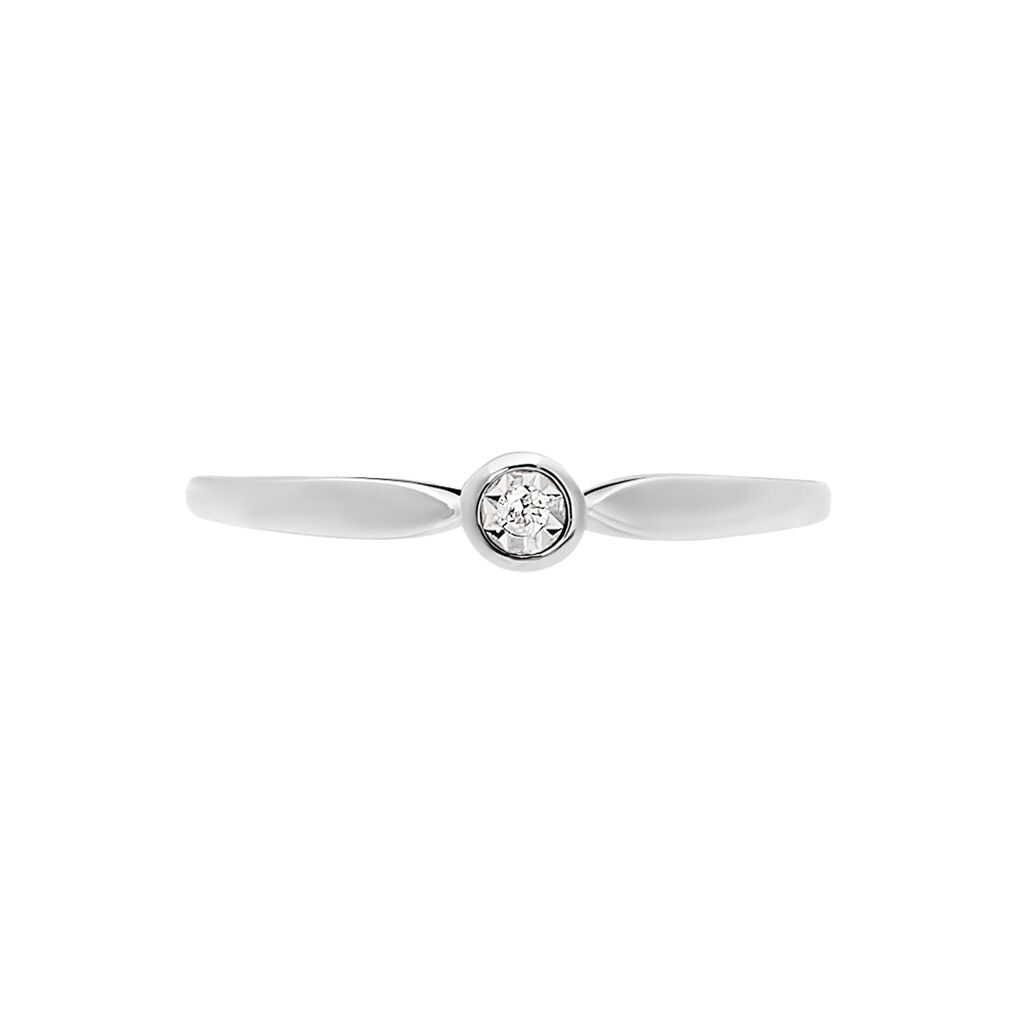 Solitärring Weißgold 375 Diamant 0,015ct - Verlobungsringe Damen | OROVIVO