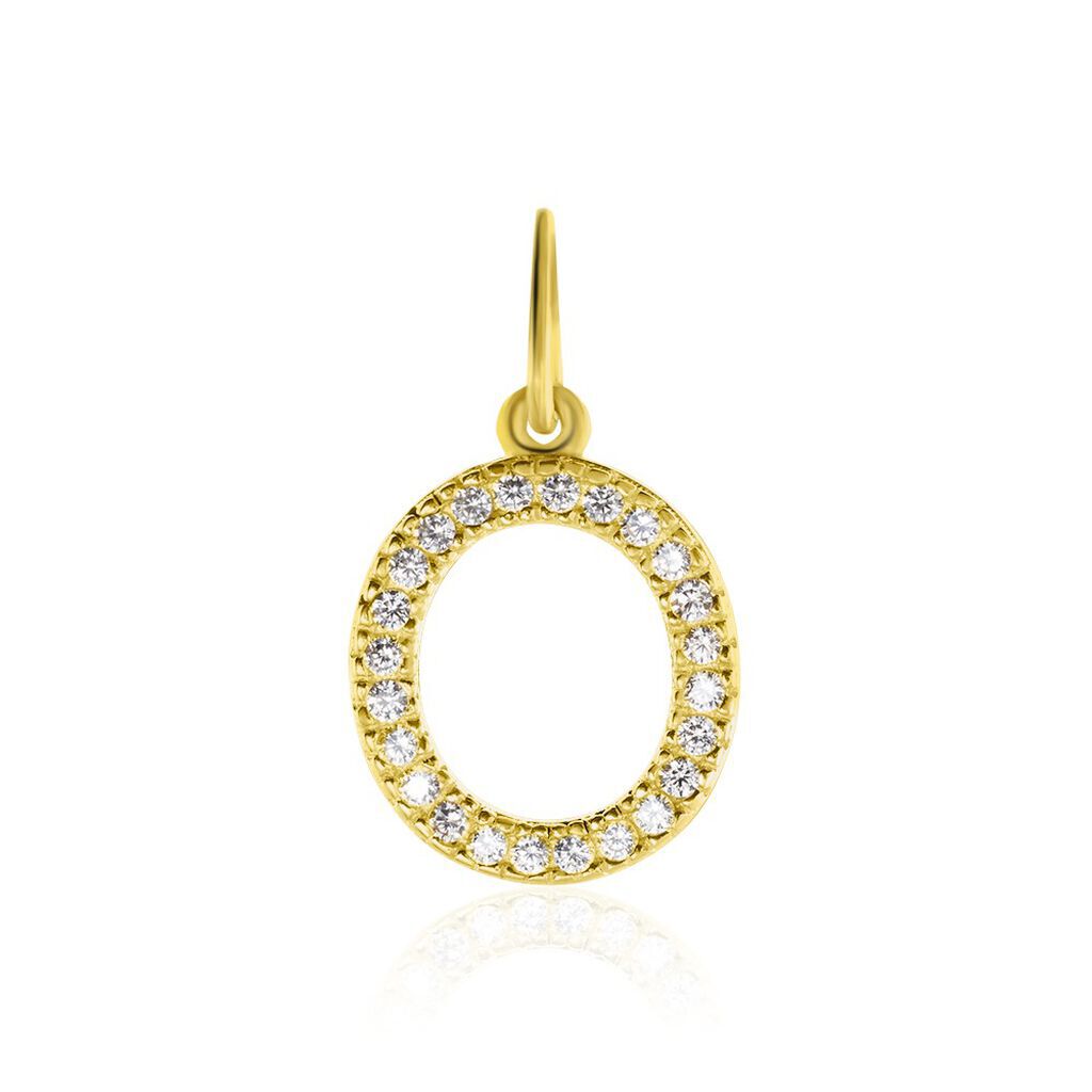Anhänger Gold 375 Zirkonia Buchstabe O - Schmuckanhänger Familie | OROVIVO