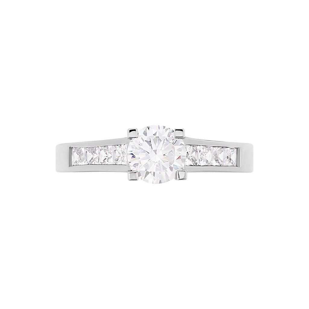 Damen Ring Silber 925 Zirkonia Wei&szlig; 1,17 ct B 3 mm