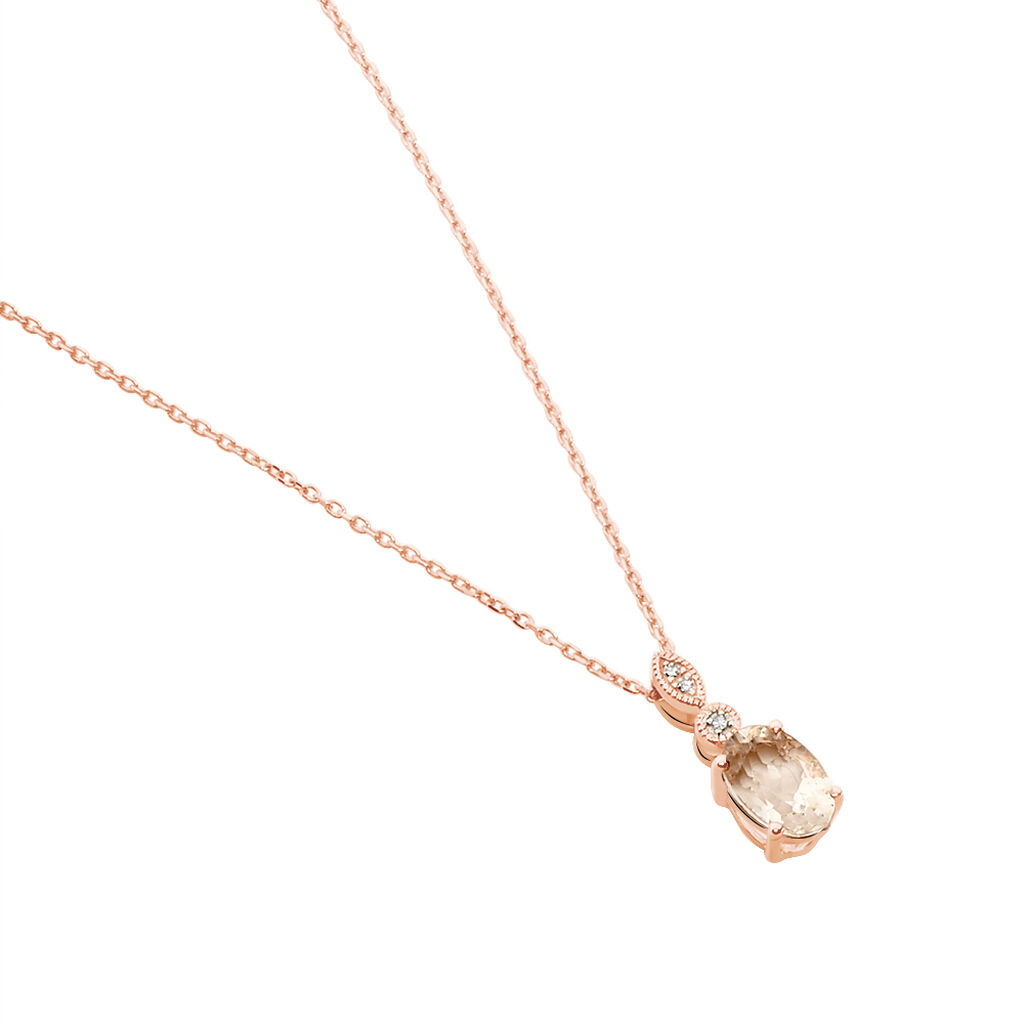 Collier Or Rose Antonia Morganite Et Oxydes - Spannringe Damen | OROVIVO