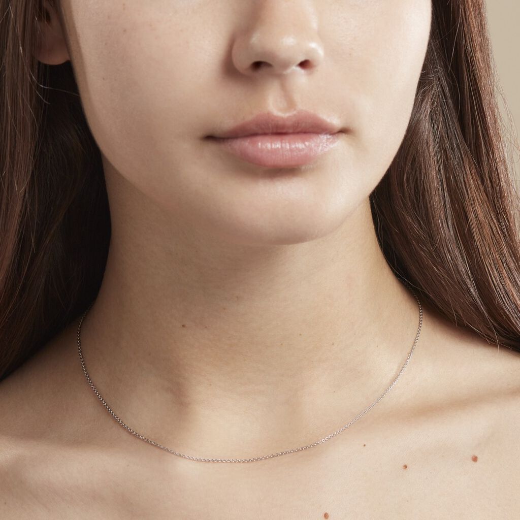 Chaîne Ilda Maille Forçat Limee Or Blanc - Spannringe Damen | OROVIVO