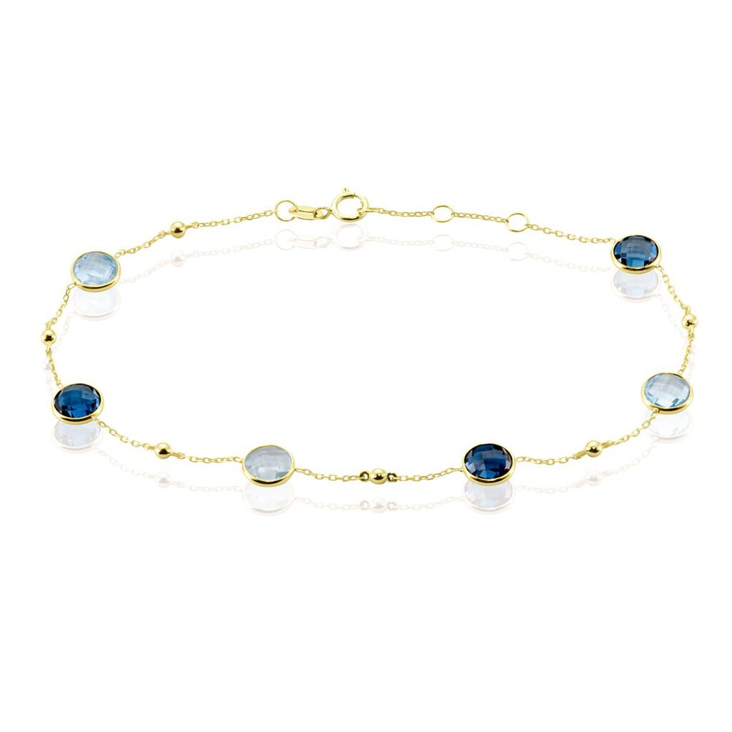ELLIE Damen Armband Gold 375 (9 Karat) Topas Himmelblau 3,84 ct