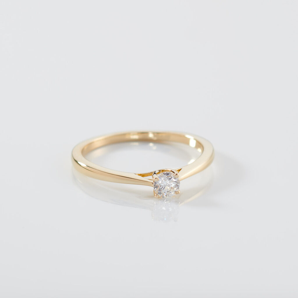 VICTORIA Damen Ring Gold 585 (14 Karat) Diamant Wei&szlig; 0,16 ct