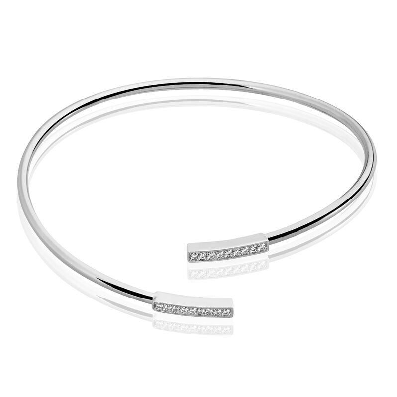 Bracelet Jonc Argent Rhodie Barette - Spannringe Damen | OROVIVO