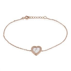 Damenarmband Silber 925 Rosé Vergoldet Herz 21 cm - Armbänder Damen | OROVIVO