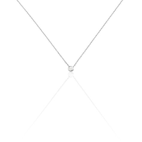 Damen Collier Weißgold 375 Diamant 0,05ct Barren Perpignan 45cm - Halsketten Damen | OROVIVO
