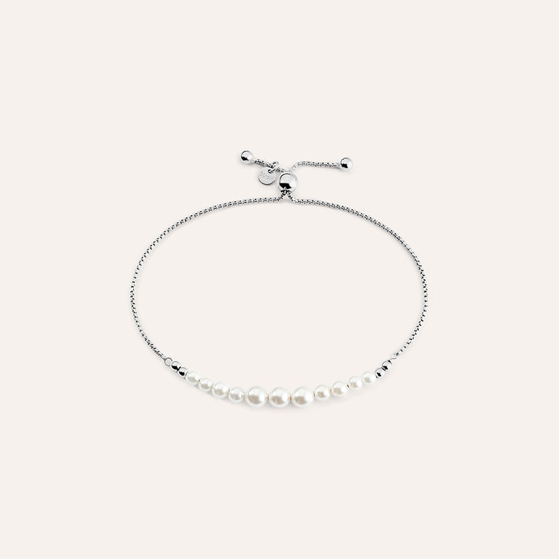 Bracciale Silver Pearls Argento Rodiato Perla sintentica - Spannringe Damen | OROVIVO
