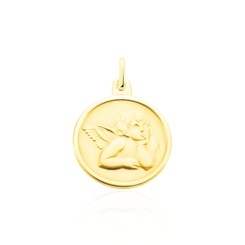 Pendentif Ange Rond Mat Or Jaune - Spannringe Familie | OROVIVO